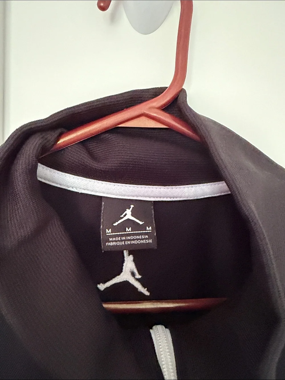 Jordan Black Track Jacket with White Trim and Orange Tiger Patch